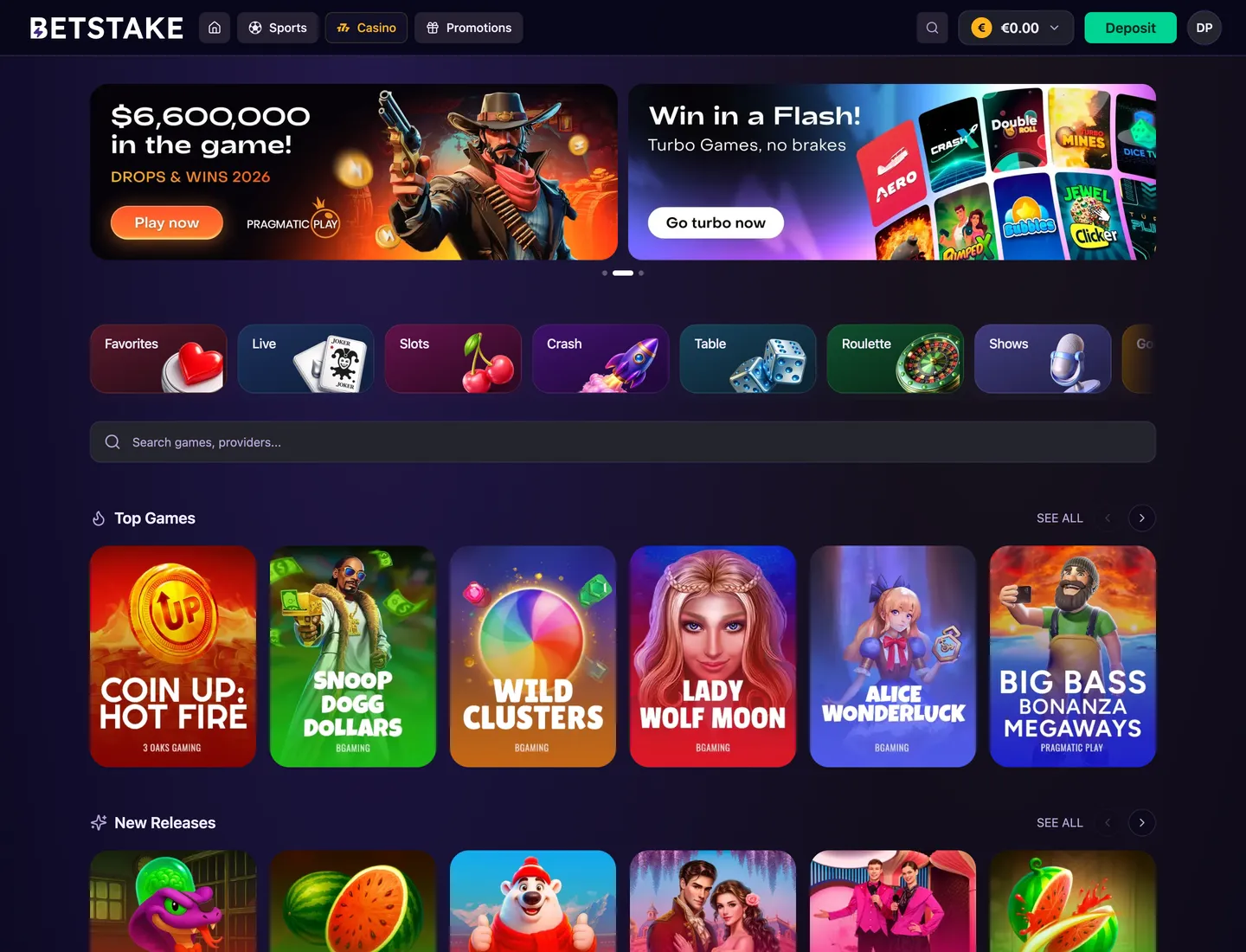 BetStake branded homepage direction